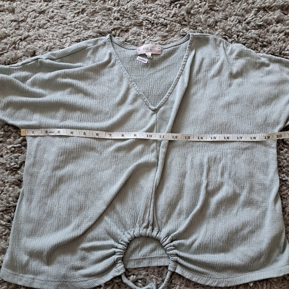 Pink Rose | Mint green womans t shirt with key hoke tie up - Picture 10 of 12